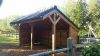 Lariks/Douglas kapschuur Goor 600x390 cm met zwarte wanden - Bouwpakket