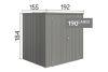 Biohort metalen tuinkast 190 LARGE kwartsgrijs 192x155x184 cm