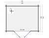 Tuindeco Klair Blokhut 300x240 cm 28 mm vuren grijs geïmpregneerd