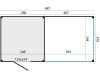 KubeLine tuinhuis 280x380 cm + overkapping 410 cm Douglas blank