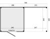 KubeLine tuinhuis 280x280 cm + overkapping 310 cm Douglas blank