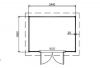 Lugarde Tuinhuis P1 240x180 cm - 28 mm - plattegrond
