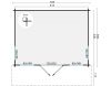 Tuindeco Lory Blokhut 415x330 cm + luifel 120 cm 44 mm vuren bruin geïmpregneerd