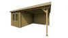 Classicline Blokhut Utrecht vuren groen geïmpregneerd 200x300 cm + overkapping 300 cm