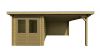 Classicline Blokhut Utrecht vuren groen geïmpregneerd 200x300 cm + overkapping 300 cm