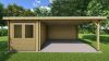 Classicline Blokhut Utrecht vuren groen geïmpregneerd 200x300 cm + overkapping 400 cm