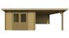 Classicline Blokhut Overijssel vuren groen geïmpregneerd 300x300 + overkapping 300 cm