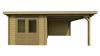 Classicline Blokhut Drenthe vuren groen geïmpregneerd 250x300 cm + overkapping 300 cm