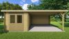 Classicline Blokhut Drenthe vuren groen geïmpregneerd 250x300 cm + overkapping 400 cm