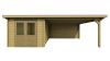 Classicline Blokhut Drenthe vuren groen geïmpregneerd 250x300 cm + overkapping 400 cm