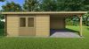 Classicline Blokhut Friesland vuren groen geïmpregneerd 400x300 cm + overkapping 300 cm