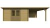 Classicline Blokhut Friesland vuren groen geïmpregneerd 400x300 cm + overkapping 300 cm