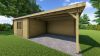 Classicline Blokhut Friesland vuren groen geïmpregneerd 400x300 cm + overkapping 400 cm