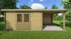 Classicline Blokhut Flevoland vuren groen geïmpregneerd 400x250 cm + overkapping 250 cm