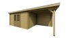 Classicline Blokhut Flevoland vuren groen geïmpregneerd 400x250 cm + overkapping 250 cm
