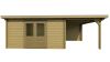 Classicline Blokhut Flevoland vuren groen geïmpregneerd 400x250 cm + overkapping 250 cm