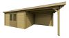 Classicline Blokhut Flevoland vuren groen geïmpregneerd 400x250 cm + overkapping 300 cm