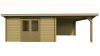 Classicline Blokhut Flevoland vuren groen geïmpregneerd 400x250 cm + overkapping 300 cm
