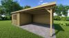 Classicline Blokhut Overijssel vuren groen geïmpregneerd 300x300 + overkapping 400 cm