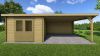 Classicline Blokhut Overijssel vuren groen geïmpregneerd 300x300 + overkapping 400 cm
