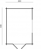 Tuindeco Pamplona Blokhut 300x400 cm 34 mm vuren bruin geïmpregneerd