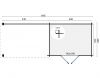 Tuindeco Maja Blokhut 320x240 cm + luifel 320 cm 28 mm vuren grijs geïmpregneerd