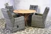 Tuinset Arona teak tafel en wicker stoelen
