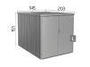 Biohort Mini Garage L kwartsgrijs metallic 145x203 cm