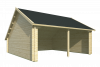 Garage/Kapschuur Nysse 600x600 cm - Red class wood geïmpregneerd