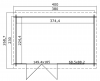 Blokhut Amira 380x230 cm - Groen geïmpregneerd plattegrond