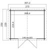 Blokhut Norah 275x230 cm - Groen geïmpregneerd plattegrond