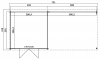 Blokhut St. Louis 681x292 cm - Platinum Grey-Wit gecoat plattegrond