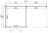 Blokhut Orlando 581x292 cm - Carbon Grey-Wit gecoat plattegrond