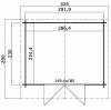 Blokhut Baltimore 292x230 cm - Platinum Grey-Wit gecoat plattegrond