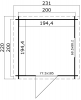 Blokhut Wels 200x200 cm plattegrond