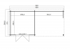 Blokhut Manuel 600x275 cm - Platinum Grey-Wit gecoat plattegrond