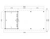 Overkapping plat dak Red Class Wood Odense type 8 XL 793x378 cm - Zwarte wanden