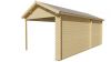 Tuindeco Ove Blokhut 250x300 cm + luifel 340 cm 28 mm vuren red class wood geïmpregneerd