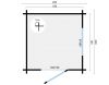 Blokhut Frankie 40 mm onbehandeld 200x220 cm