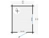Blokhut Samuel 40 mm onbehandeld 200x270 cm