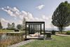 Pergola - Donkergrijs - Zilver Metallic Lamellen - 300x300 cm