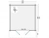 Tuindeco Perlund Blokhut 300x300 cm 28 mm vuren grijs geïmpregneerd
