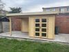 Van Kooten Prime Line blokhut 250x250 cm + overkapping 250 cm + achterwand 28 mm vuren blank