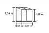 Muurkas Qube Lean-to 24 zwart - afmetingen