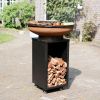 Barbecue Camarada Base Black top Corten - incl. houtopslag - Ø70 cm