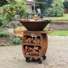 Barbecue Companero XXL 2.0 Cortenstaal - incl. hoes en houtopslag - Ø80cm