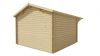 Tuindeco Sören Blokhut 380x380 cm + luifel 150 cm 44 mm vuren Red class wood geïmpregneerd