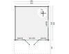 Tuindeco Sören Blokhut 380x380 cm + luifel 150 cm 44 mm vuren Red class wood geïmpregneerd