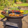 RJRoyal Living BBQ Plancha Grill Maestro XXL Ø80cm Blackline - Met pook en houtopslag