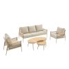 SenS-Line Sevilla loungeset 5-delig aluminium met beige kussens